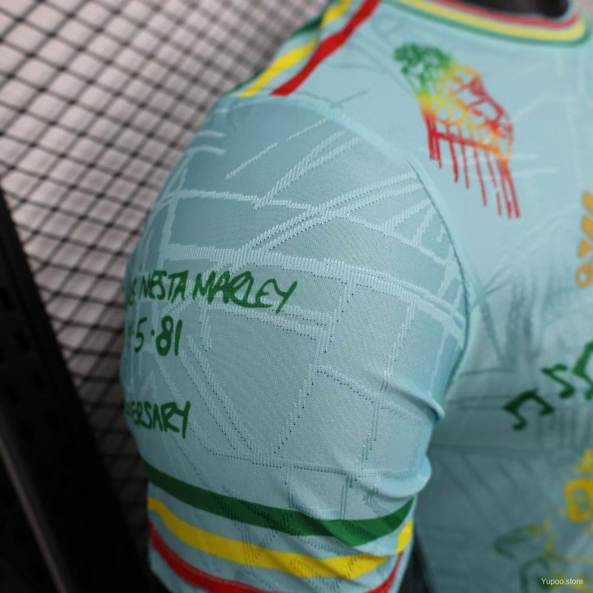 Player Version 25/26 Ajax Navy Sky blue with Bob Marley Tribute Jersey