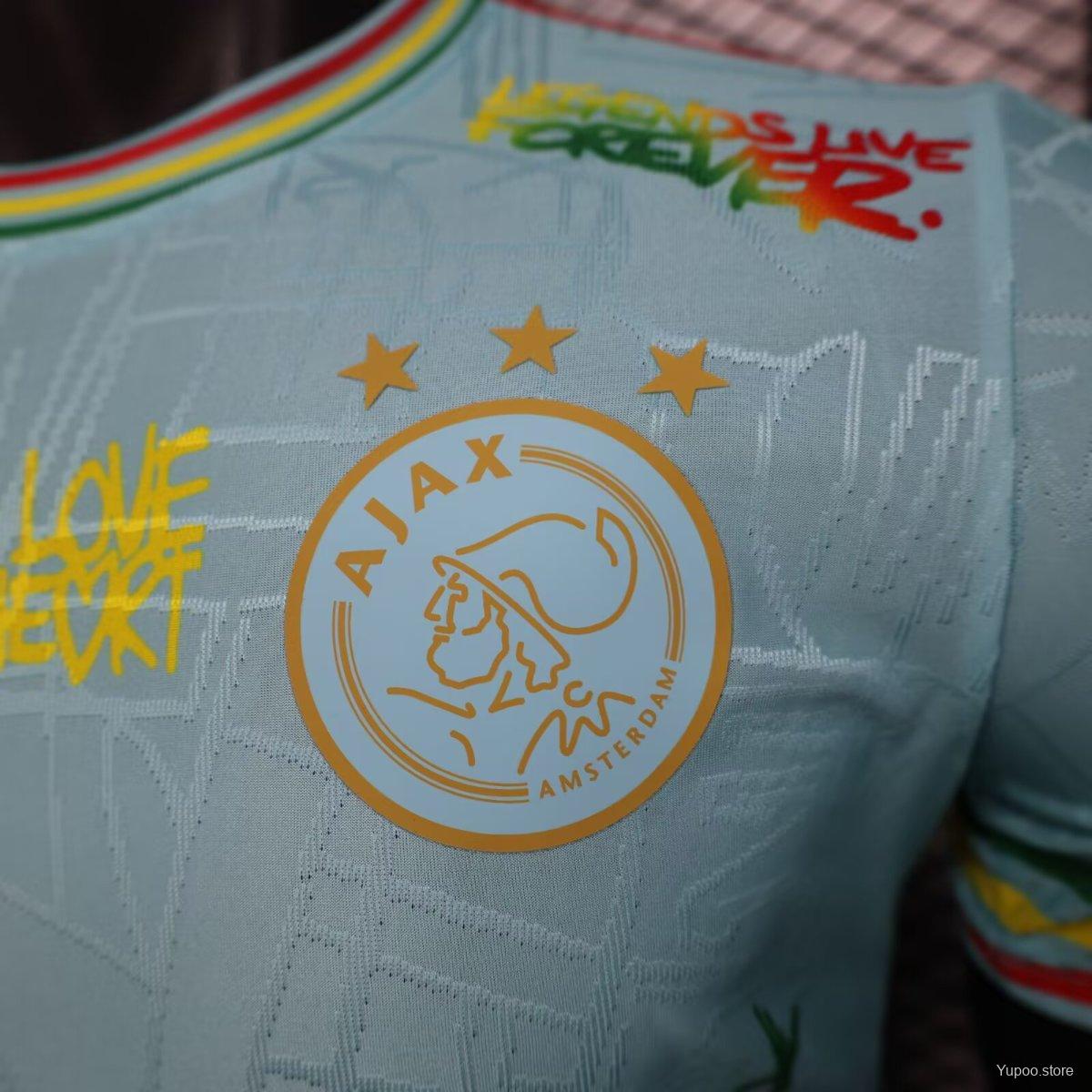 Player Version 25/26 Ajax Navy Sky blue with Bob Marley Tribute Jersey