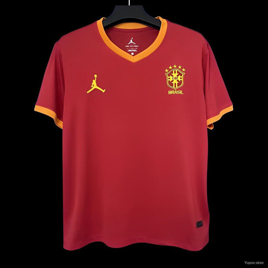 2025 Brazil Jordan Red Pre-Match Jersey