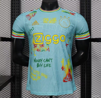 Player Version 25/26 Ajax Navy Sky blue with Bob Marley Tribute Jersey